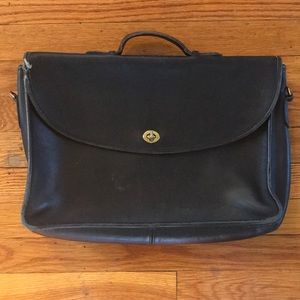 Vintage black leather briefcase